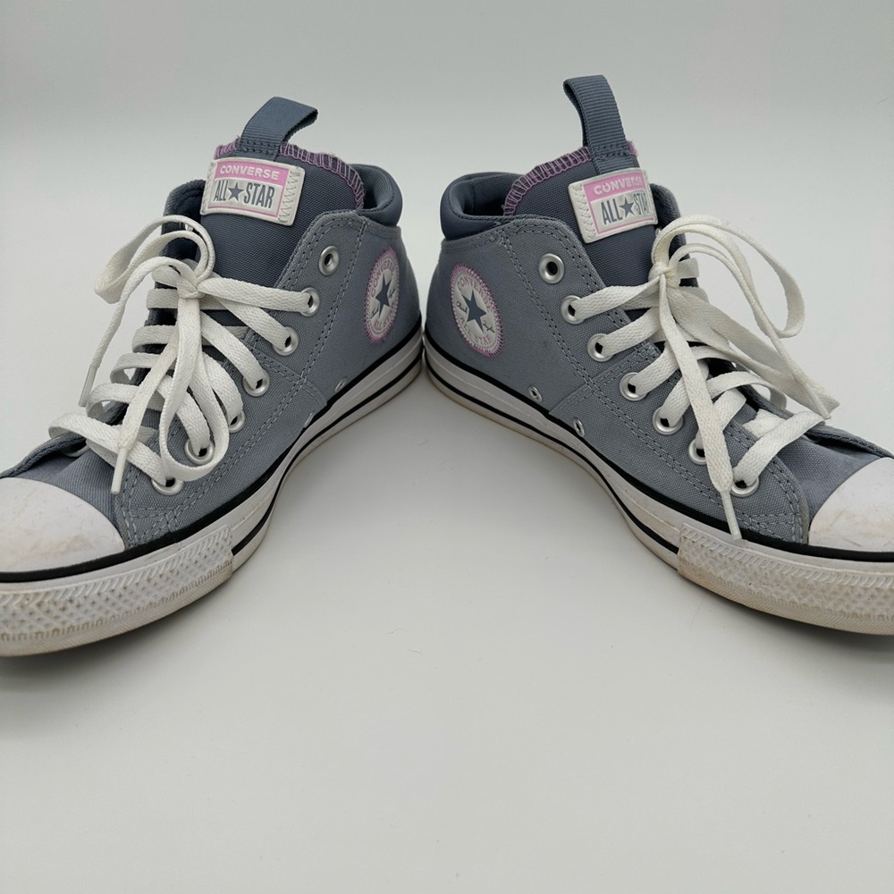 Converse All Star Gray Pink Stitching Solid High Top Casual Shoe Women 9